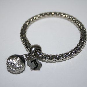 Beautiful silver J charm bracelet 7.5"